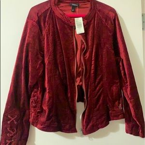 Brand new - Torrid, size 2 Red Velvet Jacket